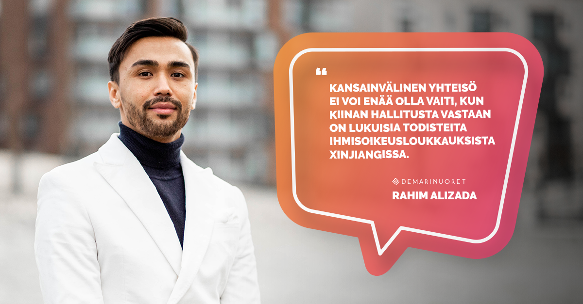 Rahim Alizada: "Kansainvälinen yhteisö ei voi enää olla vaiti, kun Kiinan hallitusta vastaan on lukuisia todisteita ihmisoikeusloukkauksista Xinjiangissa. "