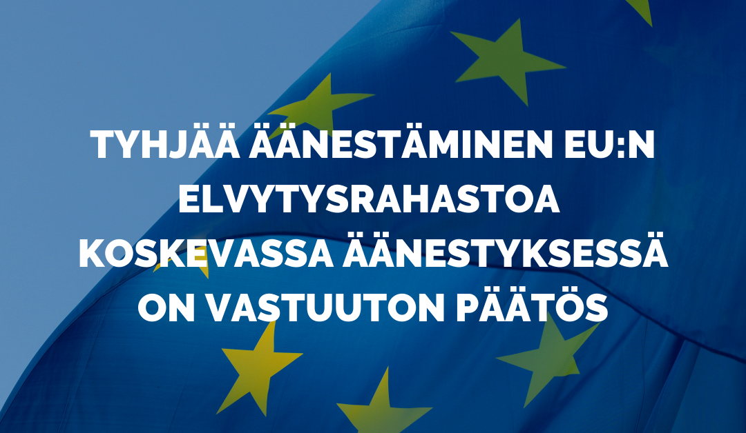 Kuvassa olevassa tekstissä arvostellaan Kokoomuksen poukkoilevaa ja Suomen kasvun, talouden ja työpaikkojen kannalta vastuutonta politikointia.