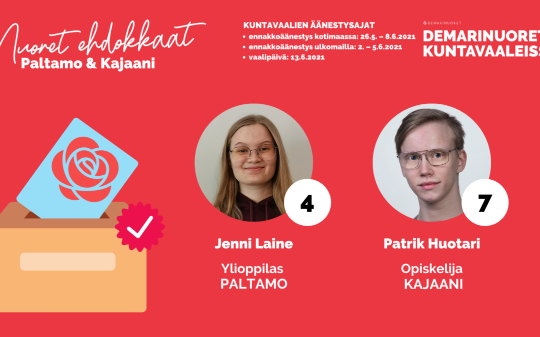 Kuvassa esitellään Paltamolaisia ja Kajaanilaisia kuntavaaliehdokkaita.