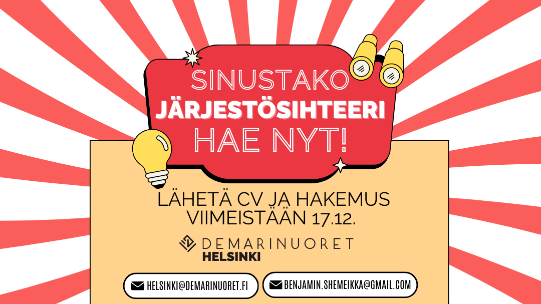 Helsingin Demarinuoret etsii järjestösihteeriä!
