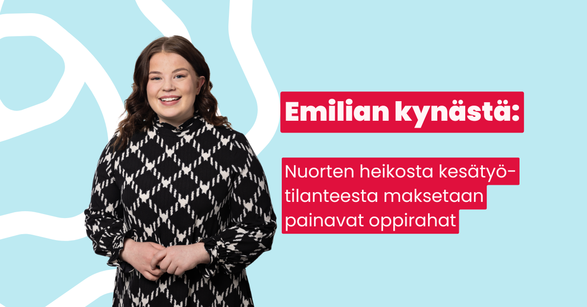 Emilian kynästä: nuorten heikosta kesätyötilanteesta maksetaan painavat oppirahat.