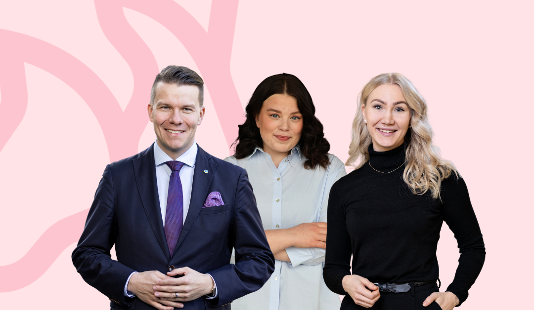 Mikkel Näkkäläjärvi, Emilia Kangaskolkka ja Pinja Perholehto